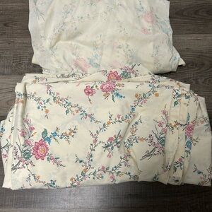 vintage lady pepperell floral sheet flat fitted set king